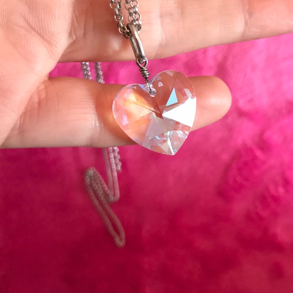 Swarovski Heart Necklace Crystal on Silver Chain - Picture 5 of 5